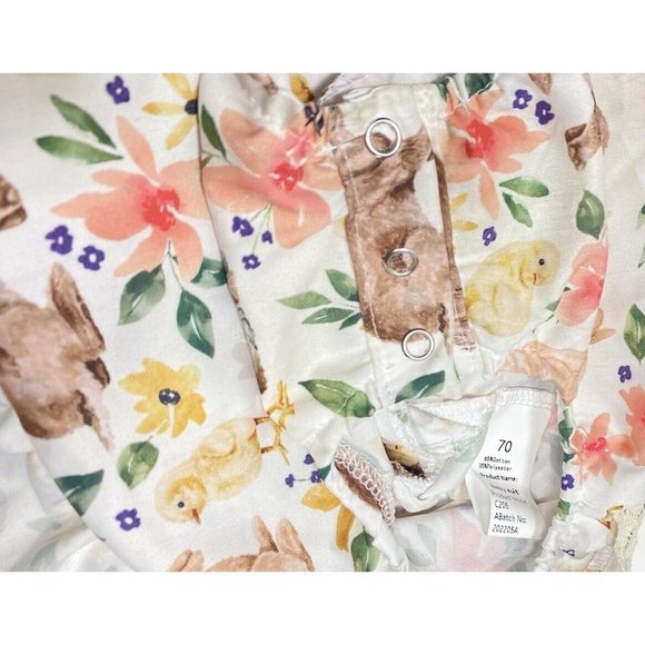 Baby One Piece Cute Romper Easter Theme with Bunnies/Flowers Brand New - Picture 9 of 12